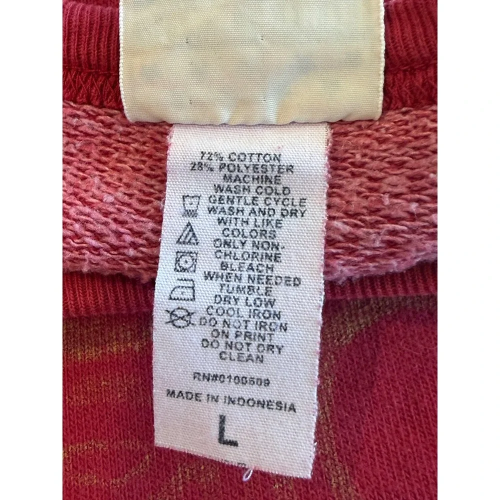 Junk Food San Francisco 49ers Sweatshirt Red Vintage Style Graphic Mens Large